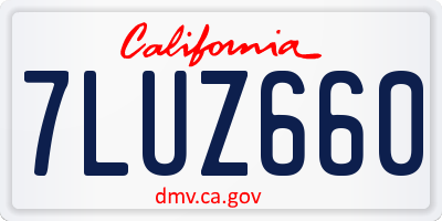 CA license plate 7LUZ660