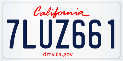 CA license plate 7LUZ661