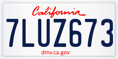 CA license plate 7LUZ673