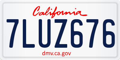 CA license plate 7LUZ676