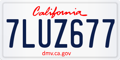 CA license plate 7LUZ677