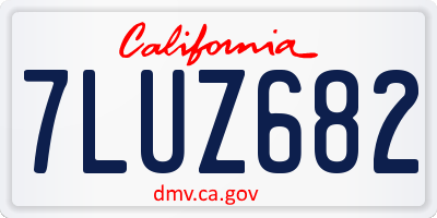 CA license plate 7LUZ682