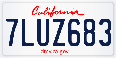 CA license plate 7LUZ683