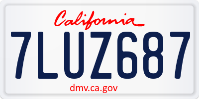 CA license plate 7LUZ687