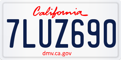 CA license plate 7LUZ690
