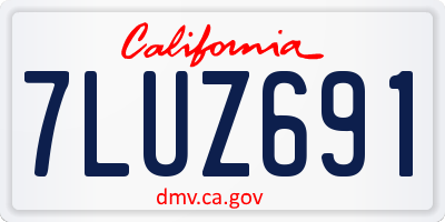 CA license plate 7LUZ691