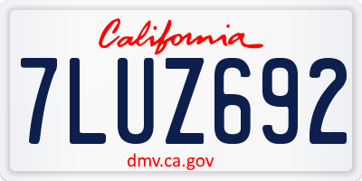 CA license plate 7LUZ692
