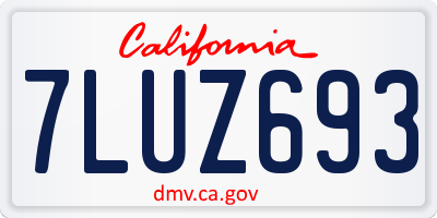 CA license plate 7LUZ693