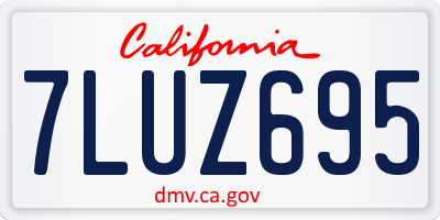 CA license plate 7LUZ695