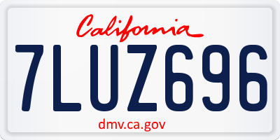 CA license plate 7LUZ696