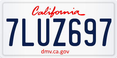 CA license plate 7LUZ697