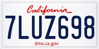 CA license plate 7LUZ698