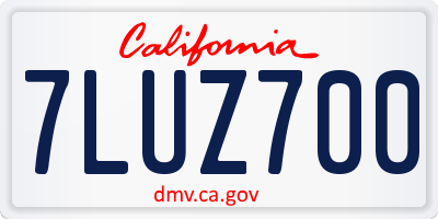 CA license plate 7LUZ700