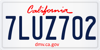 CA license plate 7LUZ702