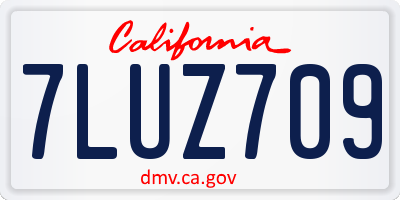 CA license plate 7LUZ709
