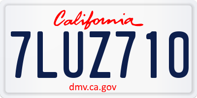 CA license plate 7LUZ710