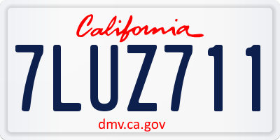 CA license plate 7LUZ711