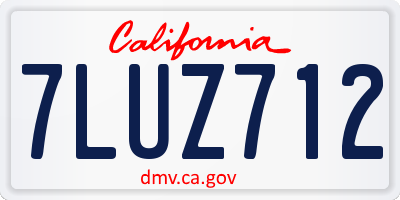 CA license plate 7LUZ712