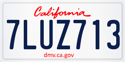 CA license plate 7LUZ713
