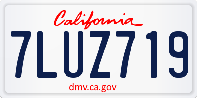 CA license plate 7LUZ719