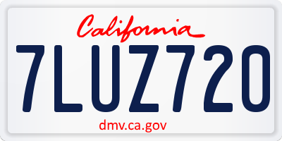 CA license plate 7LUZ720