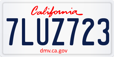 CA license plate 7LUZ723