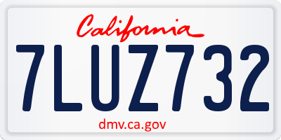 CA license plate 7LUZ732
