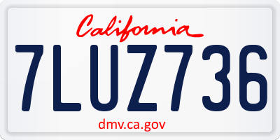 CA license plate 7LUZ736