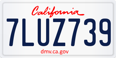 CA license plate 7LUZ739