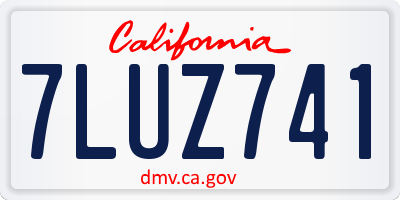 CA license plate 7LUZ741
