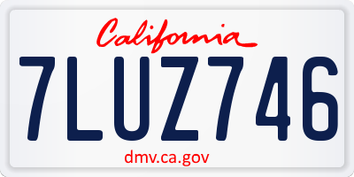 CA license plate 7LUZ746