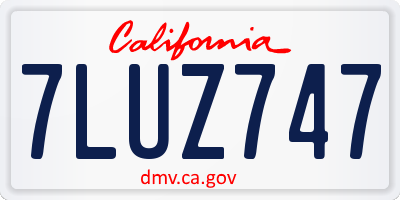 CA license plate 7LUZ747