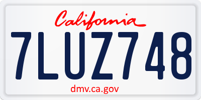 CA license plate 7LUZ748