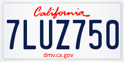 CA license plate 7LUZ750