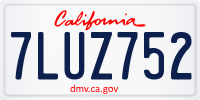CA license plate 7LUZ752