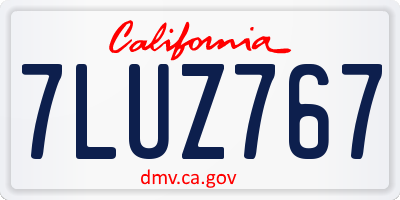 CA license plate 7LUZ767