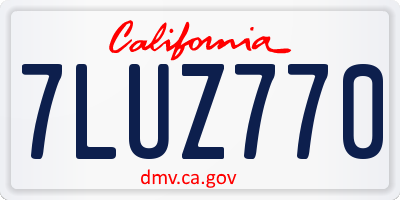 CA license plate 7LUZ770
