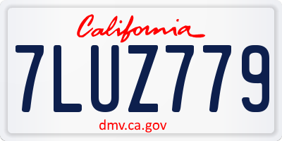 CA license plate 7LUZ779