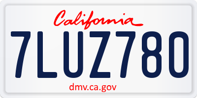 CA license plate 7LUZ780