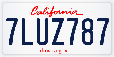 CA license plate 7LUZ787