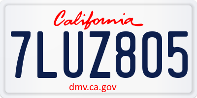 CA license plate 7LUZ805
