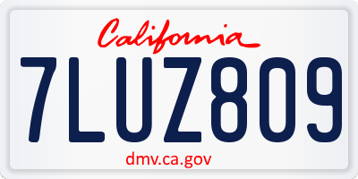 CA license plate 7LUZ809