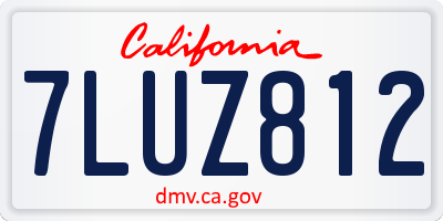 CA license plate 7LUZ812