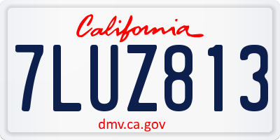 CA license plate 7LUZ813