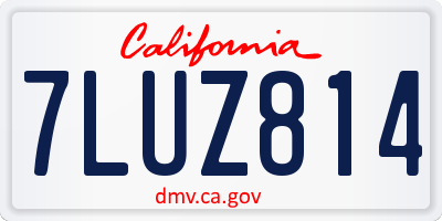 CA license plate 7LUZ814