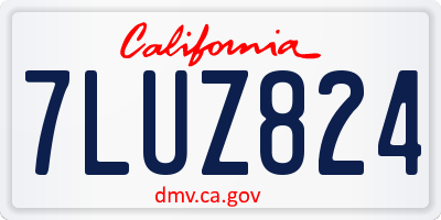 CA license plate 7LUZ824