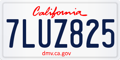 CA license plate 7LUZ825