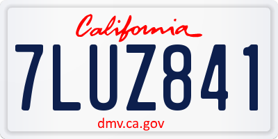 CA license plate 7LUZ841