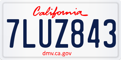 CA license plate 7LUZ843
