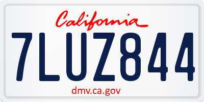 CA license plate 7LUZ844